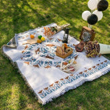 Beach Picnic Outdoor Camping Tassels Blanket Ethnic Bohemian Striped
