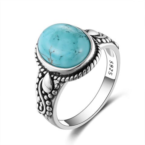 Oval High Quality Natural Turquoise Ring