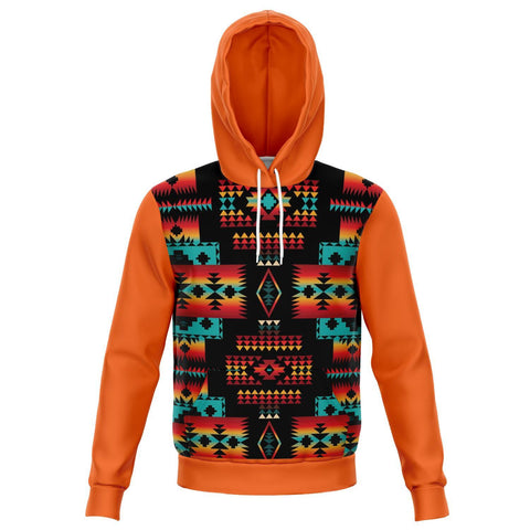 Orange Native Tribes Pattern Native American All Over  Hoodie - Powwow Store