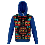 Blue Native Tribes Pattern Native American All Over  Hoodie - Powwow Store