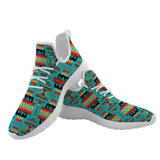 GB-NAT00046-01 Blue Native Tribes Pattern Native American Yeezy Shoes